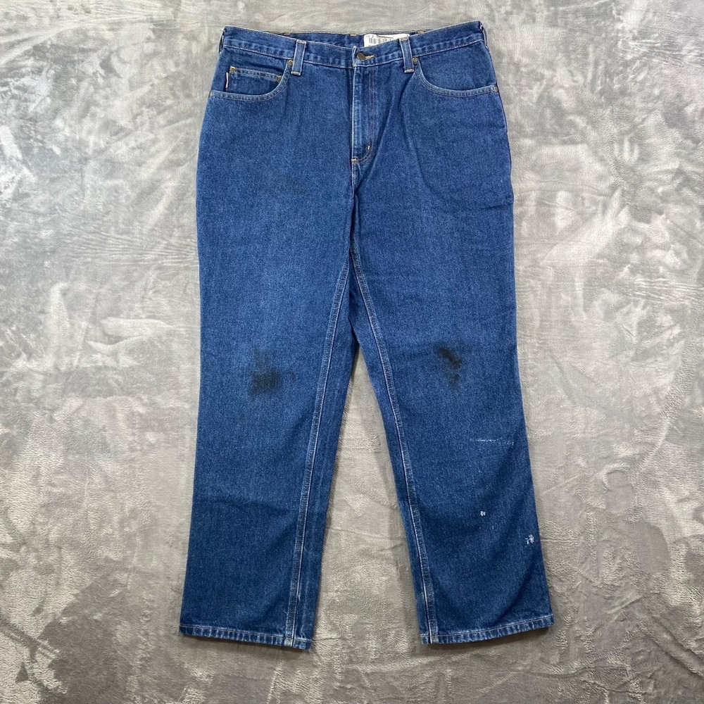 Carhartt Relaxed Fit Jeans Men's 36x30 Blue Denim Medium Wash 100%‎ Cotton